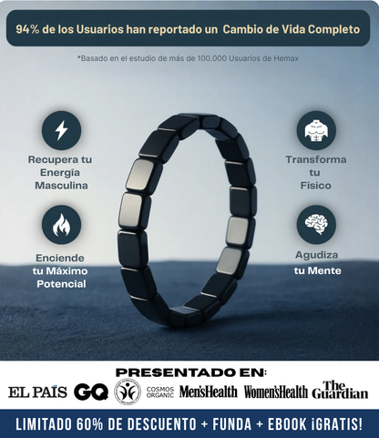 Brazalete de Hematita Hemax® — El Aliado del Rendimiento Masculino