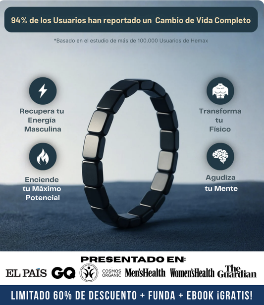Brazalete de Hematita Hemax® — El Aliado del Rendimiento Masculino